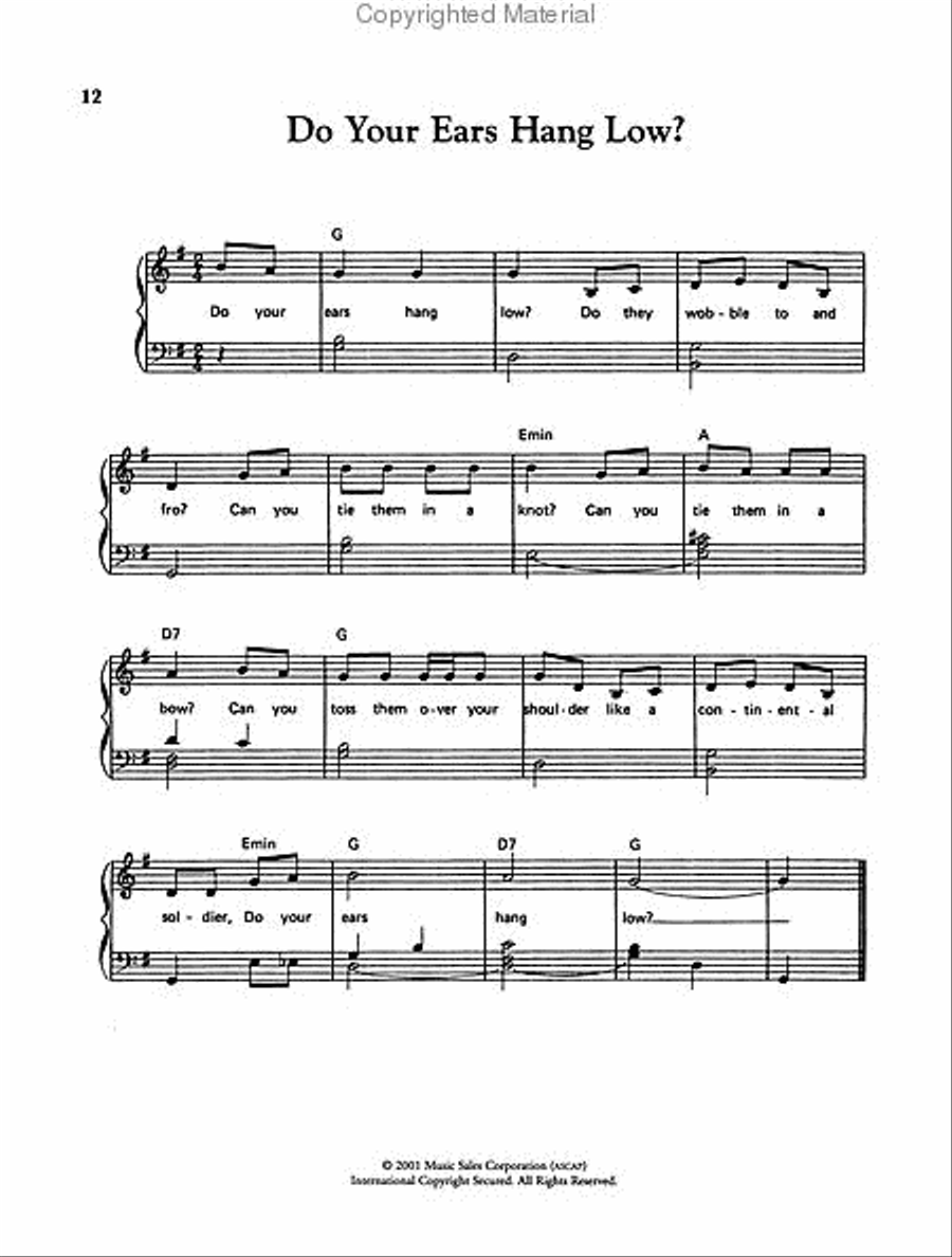 The Piano Bench of Children's Songs Piano, Vocal, Guitar scores gallery preview page 2