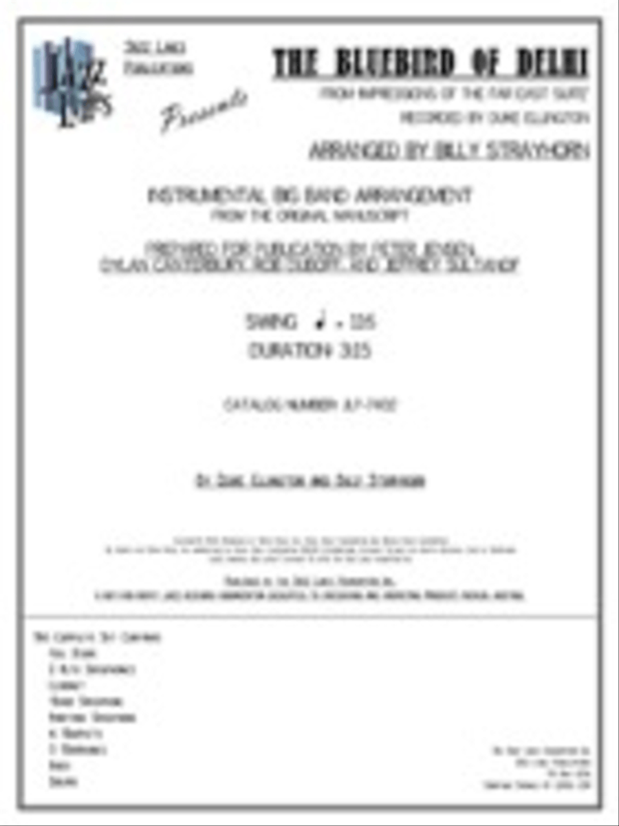 The Bluebird Of Delhi (From The Far East Suite) Big Band scores gallery preview page 1
