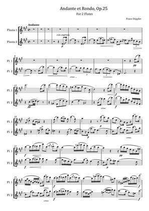 Franz Doppler - Andante et Rondo, Op.25 - For 2 Flutes Original