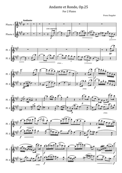 Franz Doppler - Andante et Rondo, Op.25 - For 2 Flutes Original image number null