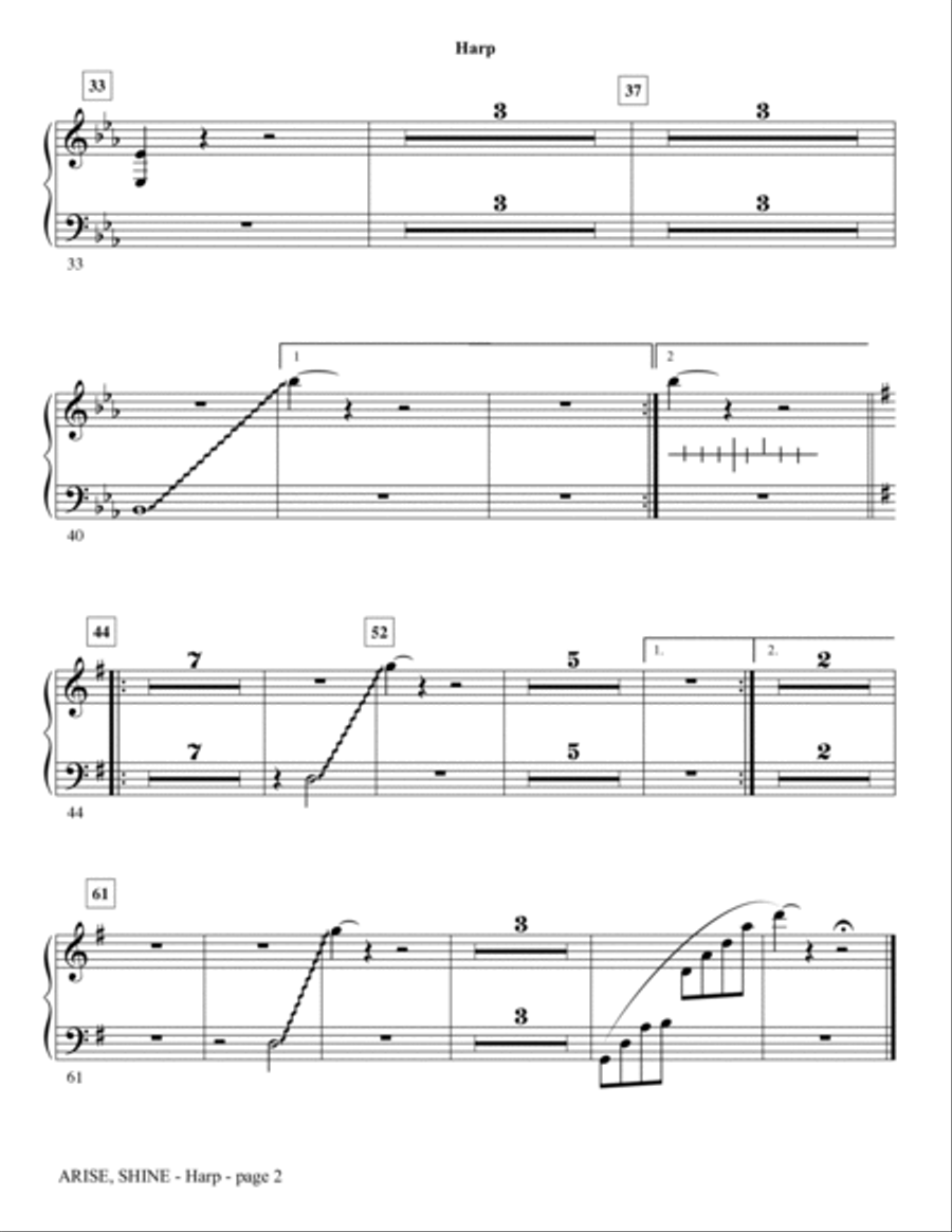Arise, Shine (arr. Tom Fettke) - Harp Choir scores gallery preview page 2