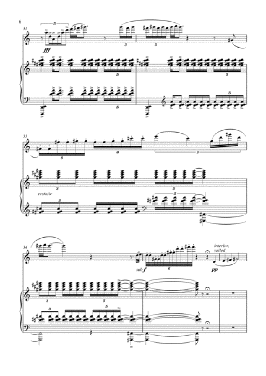 Carson Cooman: Sonata for Flute and Piano (2005) Flute Solo scores gallery preview page 6