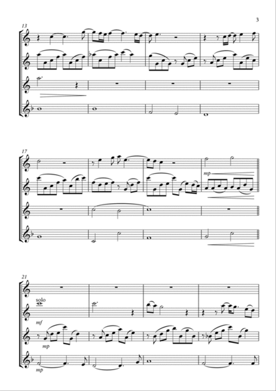 Over The Rainbow Flute Quartet scores gallery preview page 3