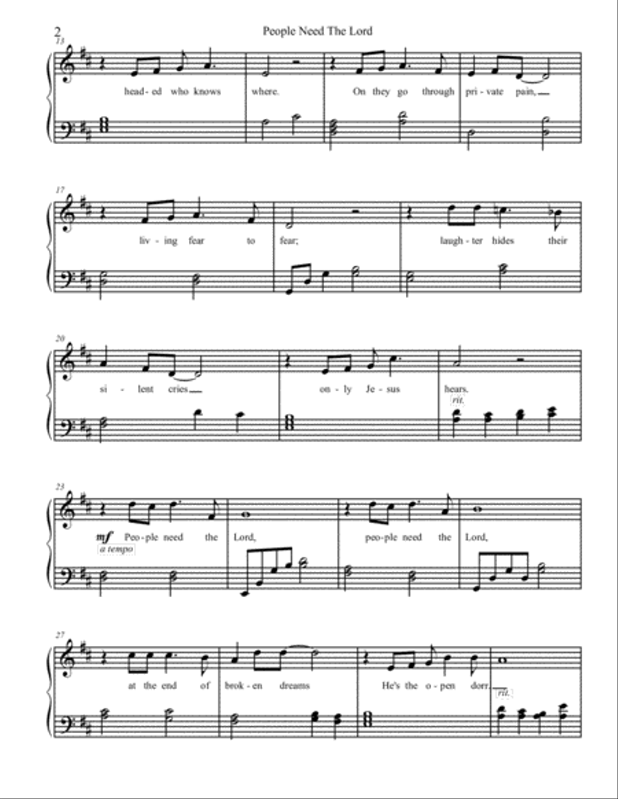 People Need The Lord Small Ensemble scores gallery preview page 2