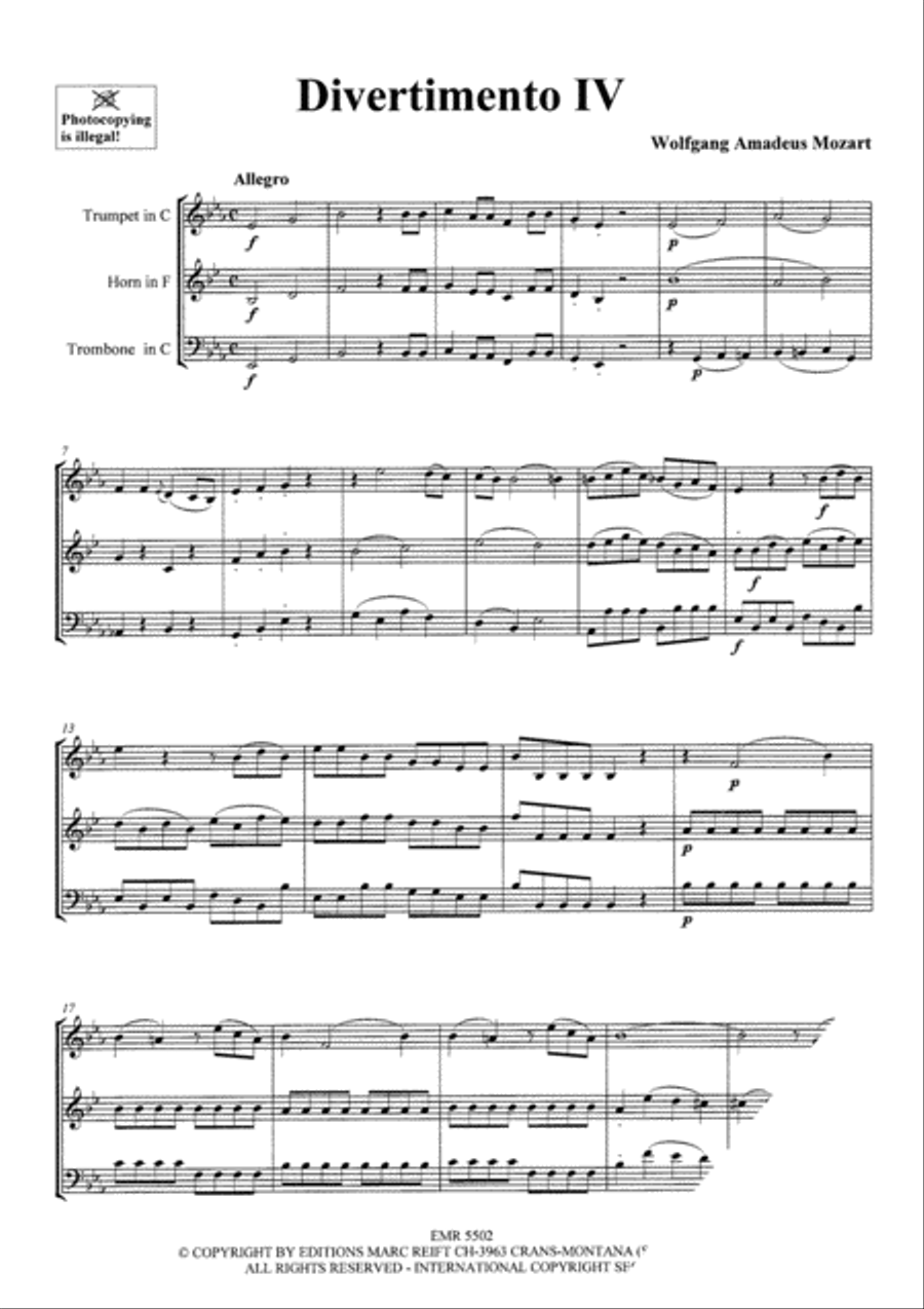 Divertimento IV Divertimento IV Cornet scores gallery preview page 3