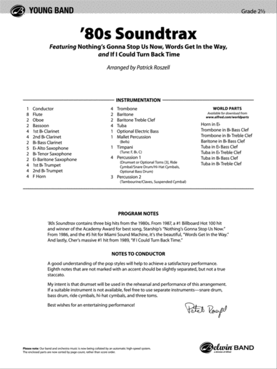 '80s Soundtrax: Score '80s Soundtrax: Score Choir scores gallery preview page 1
