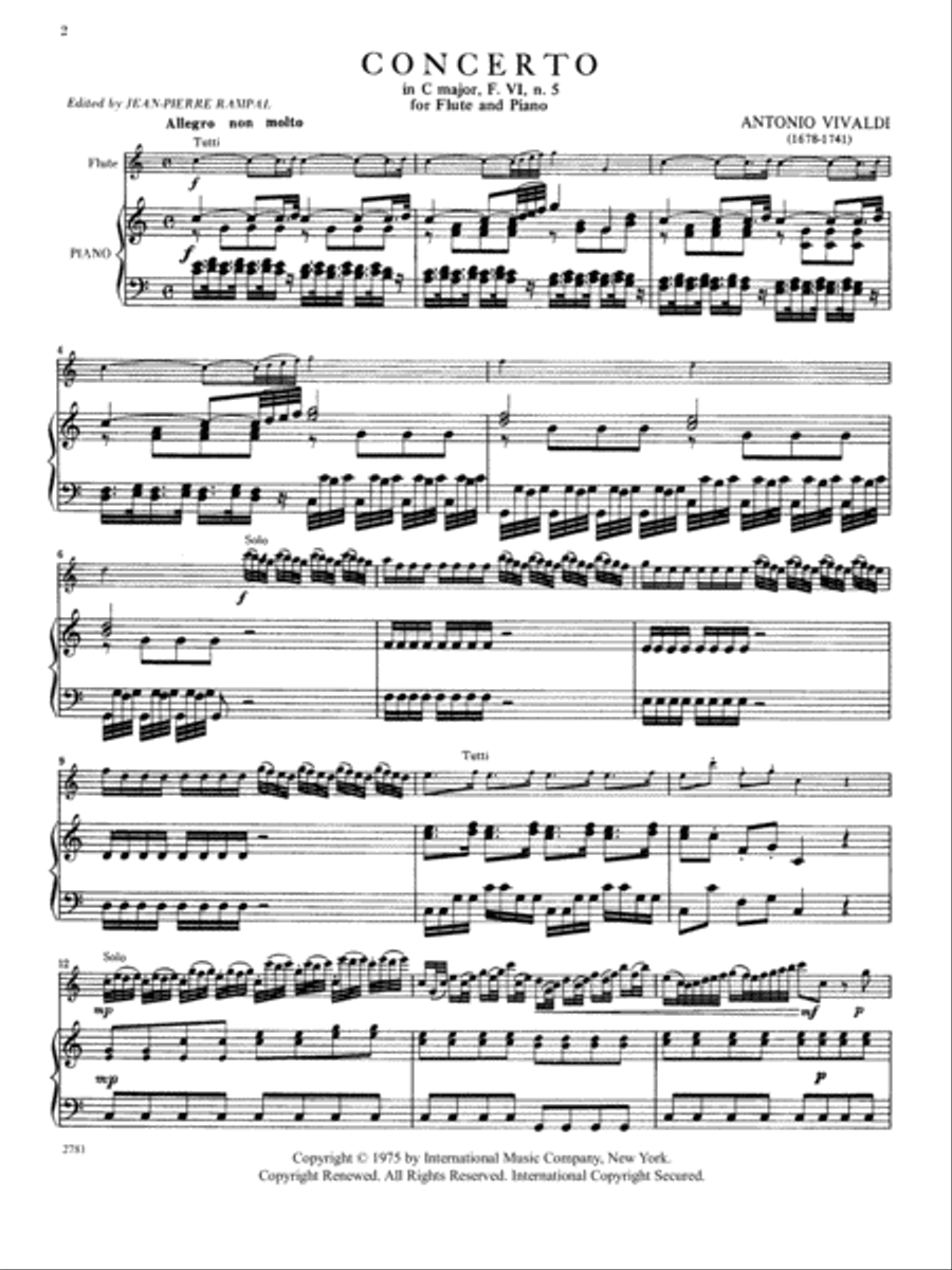 Concerto In C Major, Rv 444, Piccolo (Recorder) Piccolo scores gallery preview page 2