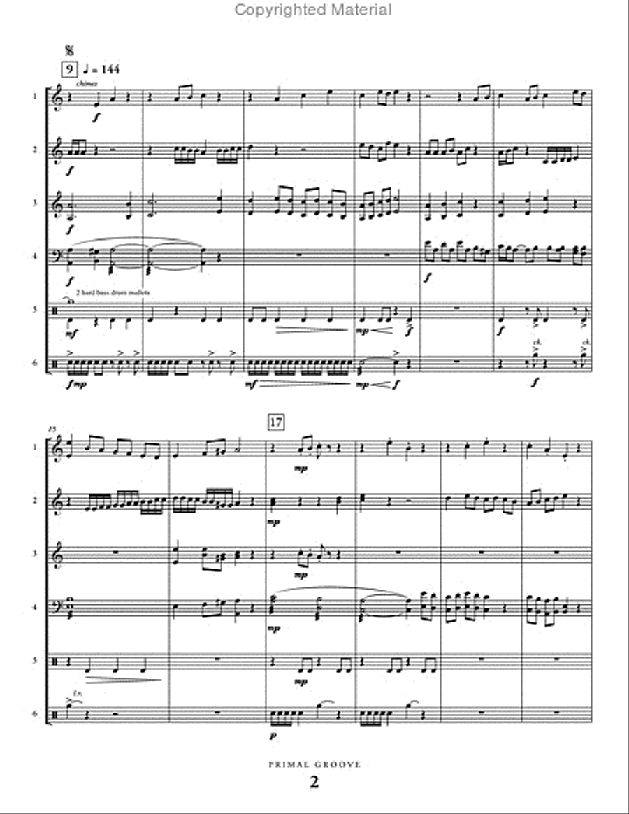 Primal Groove Primal Groove Percussion Ensemble scores gallery preview page 3