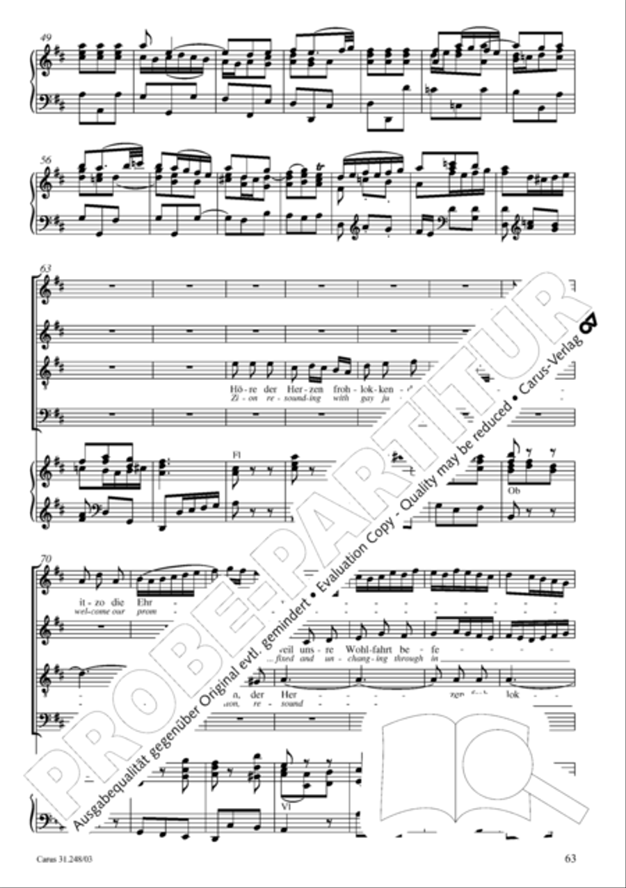 Christmas oratorio (Weihnachtsoratorium, Teile I-III) 4-Part scores gallery preview page 68