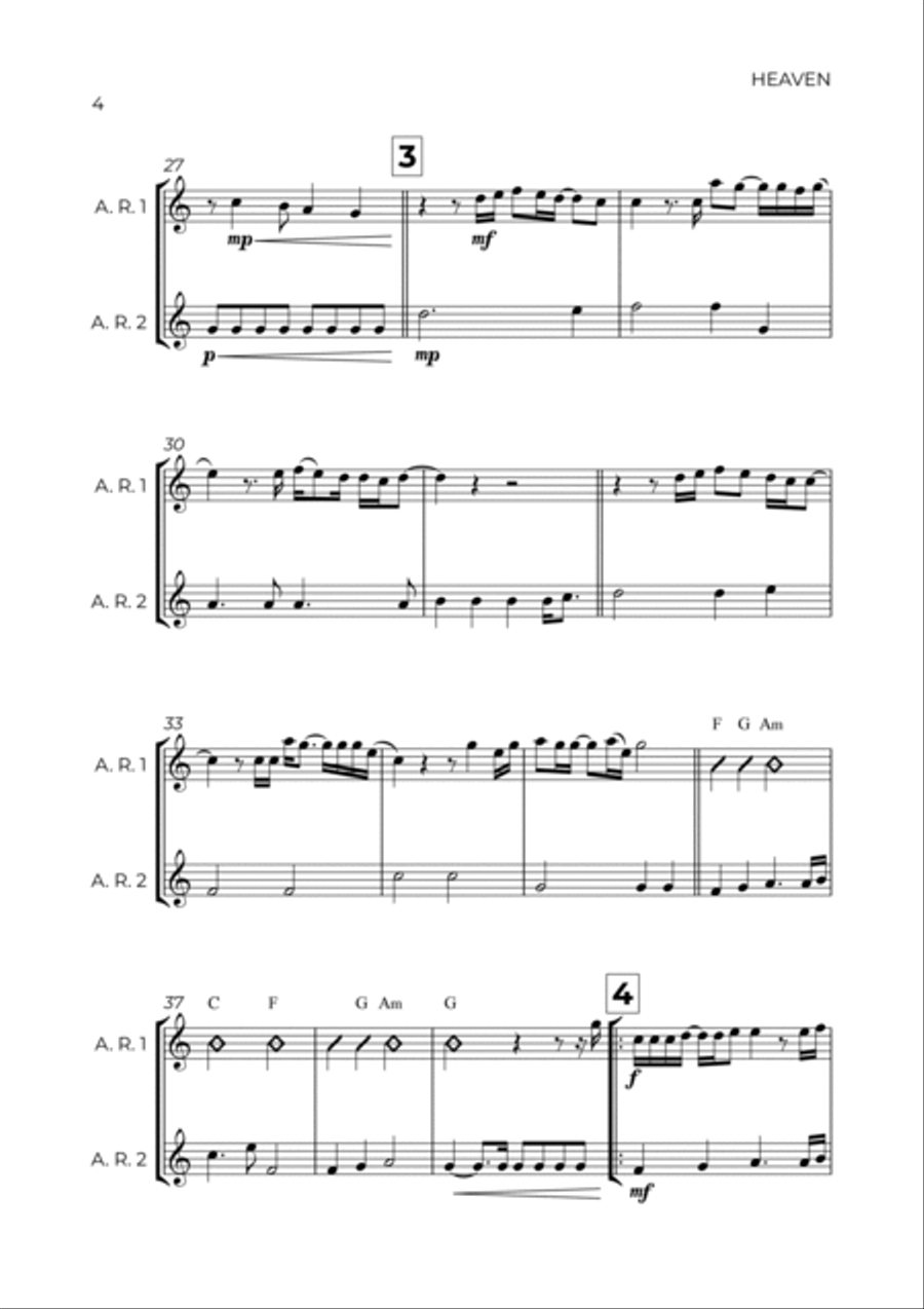 Heaven Woodwind Duet scores gallery preview page 4