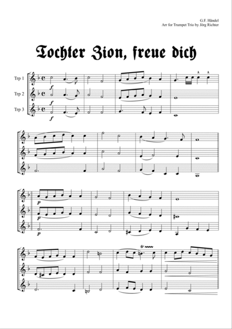 Zion's Daughter for Trumpet Trio Trumpet Trio scores gallery preview page 2