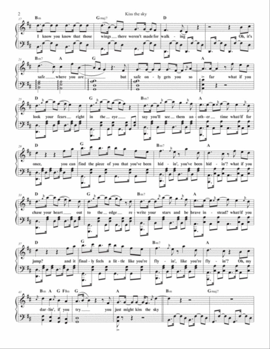Kiss The Sky Piano Solo scores gallery preview page 2