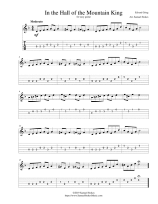 In the Hall of the Mountain King - for easy guitar with TAB