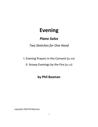 Evening-2 Sketches for solo piano, one hand