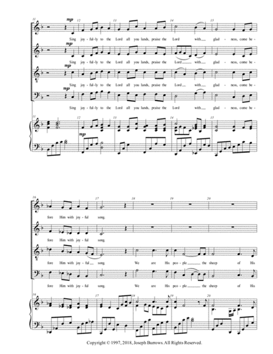 Psalm 100: We Are His People by Joseph Burrows - SATB Choir and Piano image number null