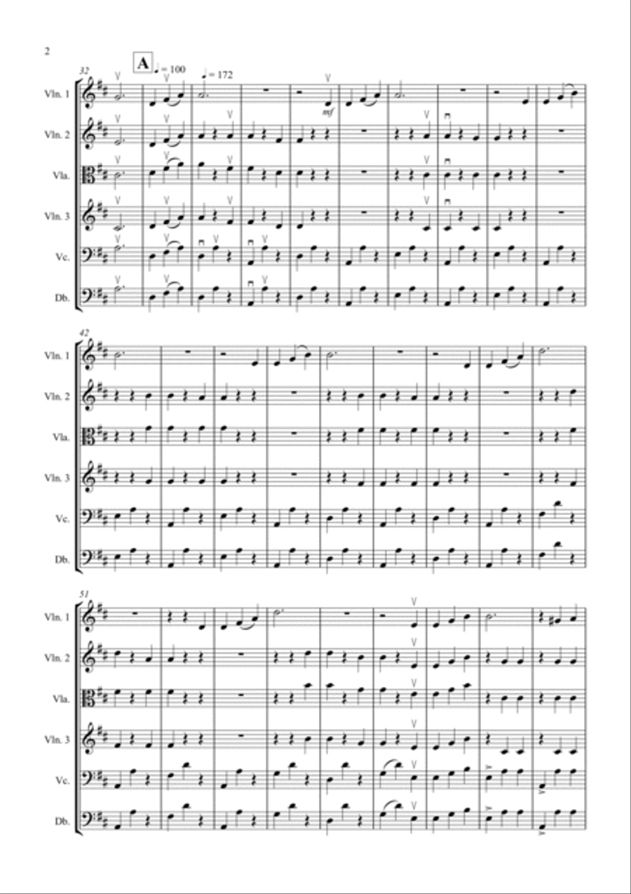 The Blue Danube for String Orchestra String Quartet scores gallery preview page 2