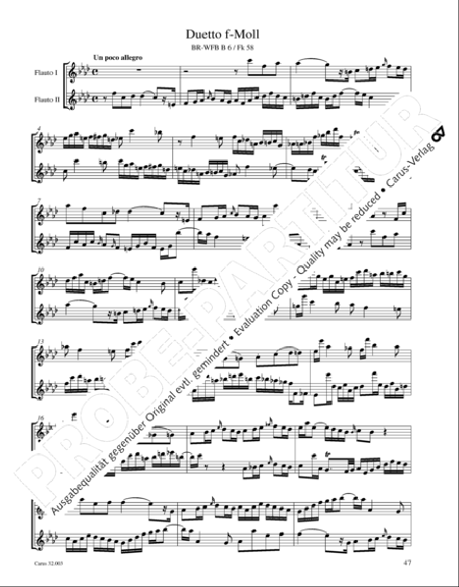 Gesamtausgabe Band 3 (Kammermusik: Duette, Solo- und Triosonaten) Score scores gallery preview page 68