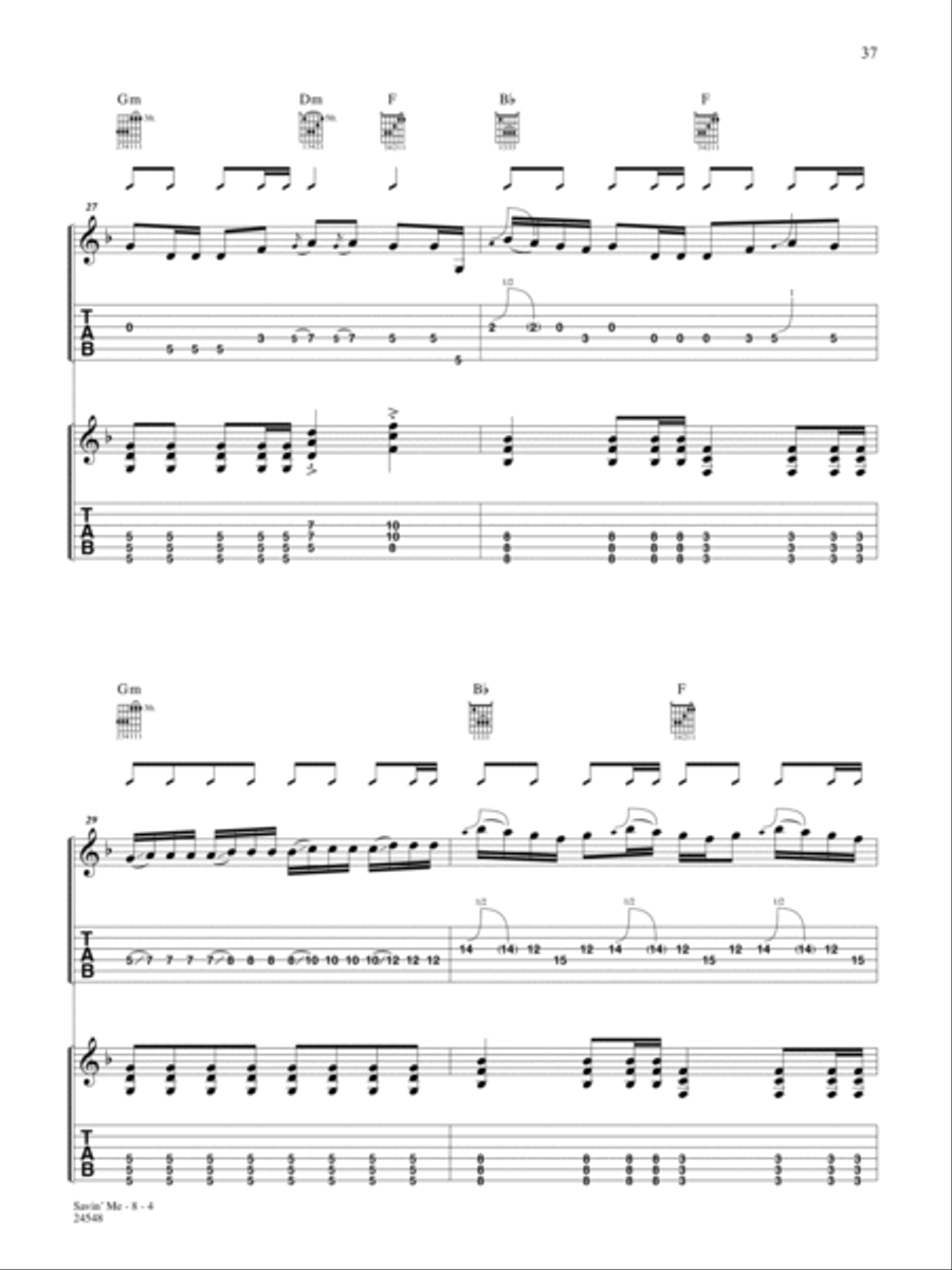 Savin' Me Guitar Tablature scores gallery preview page 4