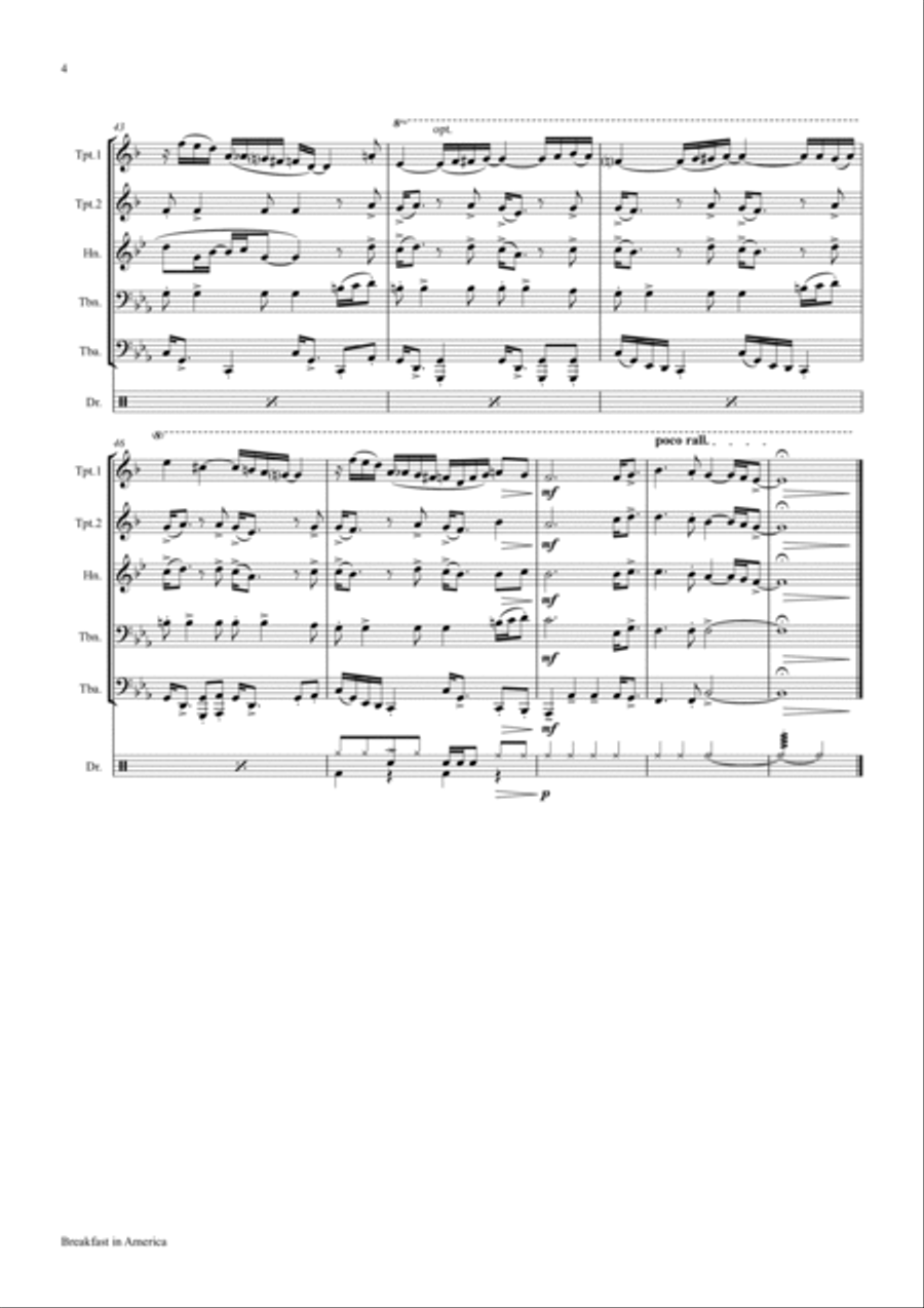 Breakfast In America Euphonium scores gallery preview page 4