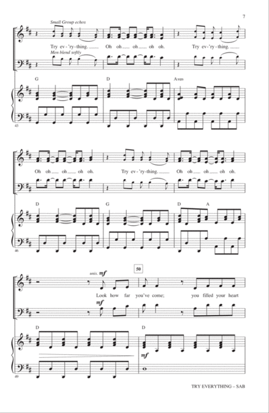 Try Everything (from Zootopia) (arr. Alan Billingsley) 3-Part scores gallery preview page 6
