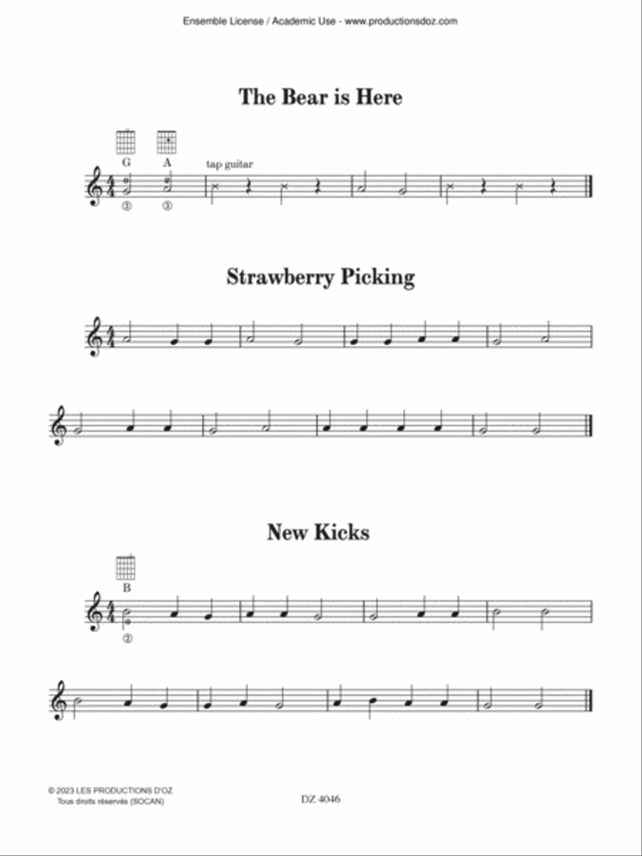 Songs of the Open Road: Early sight reading Classical Guitar scores gallery preview page 3