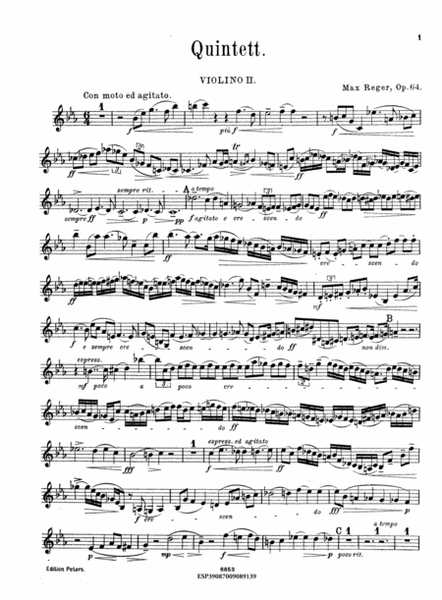 Quintett, C moll, fur Klavier, 2 Violinen, Viola u. Violoncello, op. 64