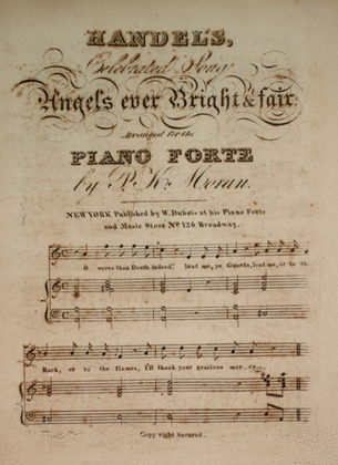 Book cover for Handel's Celebrated Song, Angels Ever Bright & Fair