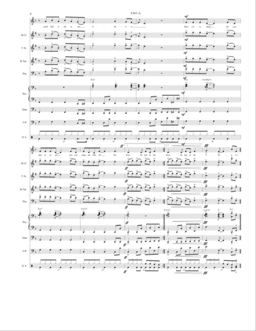 Y.M.C.A. Tenor Saxophone scores gallery preview page 6