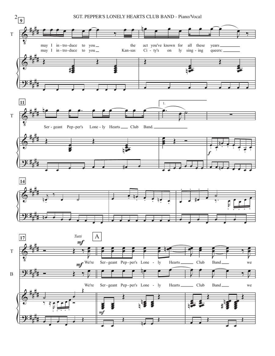 Sgt. Pepper's Lonely Hearts Club Band Sgt. Pepper's Lonely Hearts Club Band TTBB scores gallery preview page 2