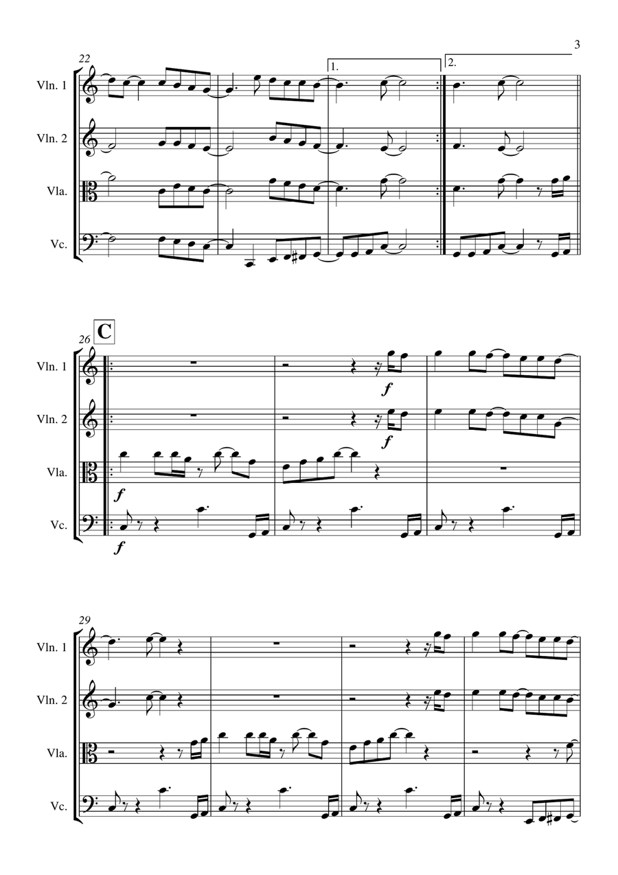 Lean On Me String Quartet scores gallery preview page 3