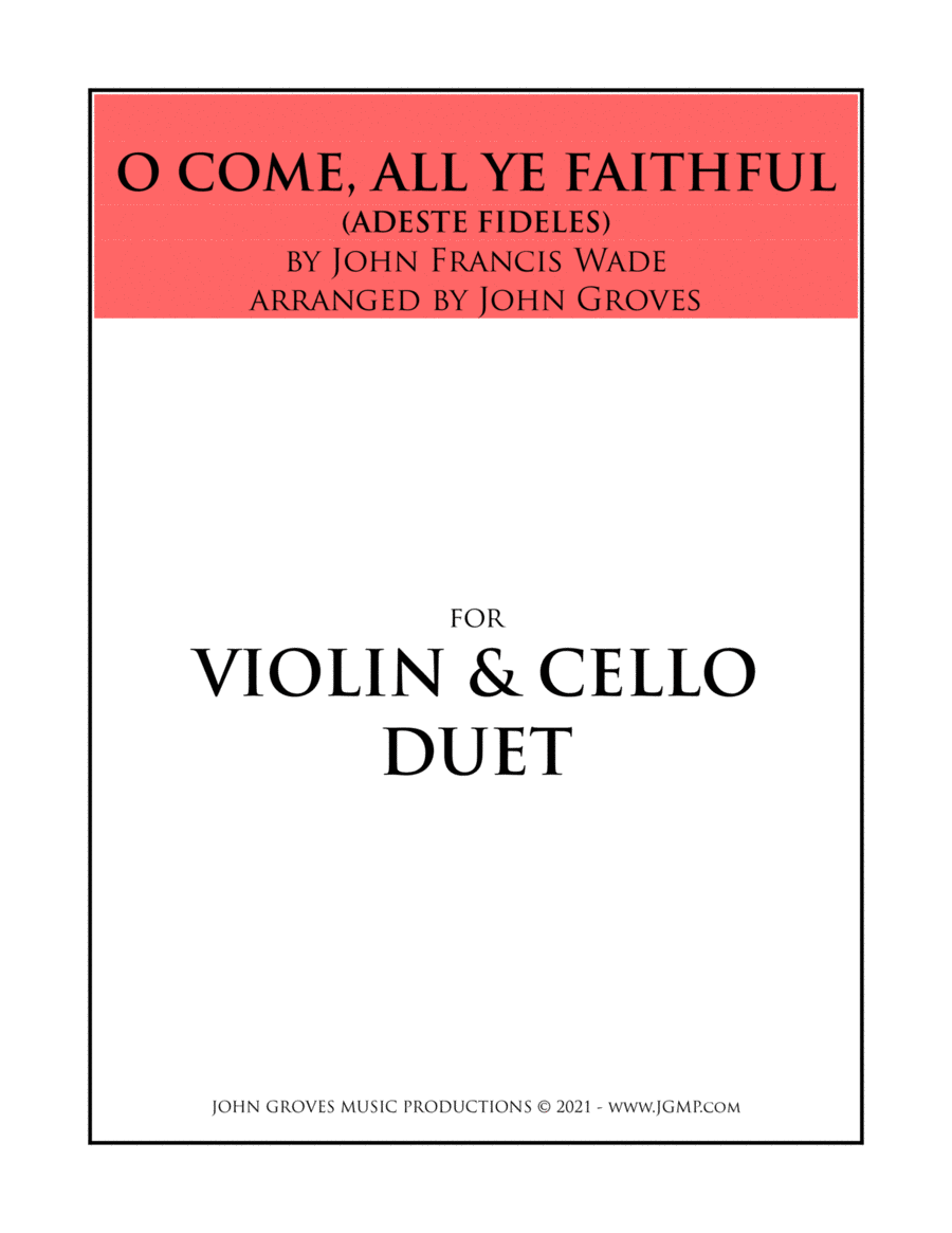 O Come, All Ye Faithful (Adeste Fideles) - Violin & Cello Duet image number null