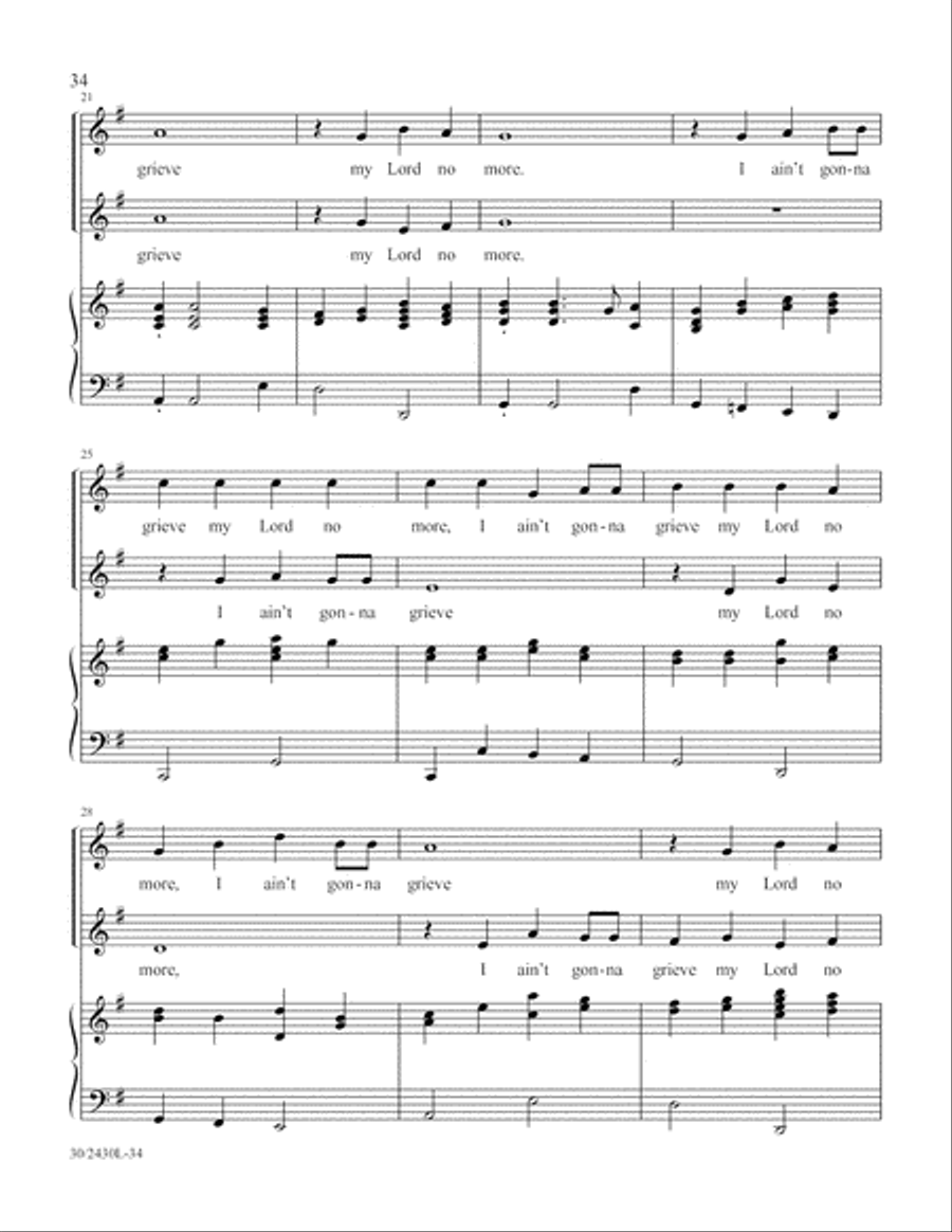 Simply Spirituals Unison Choir scores gallery preview page 35