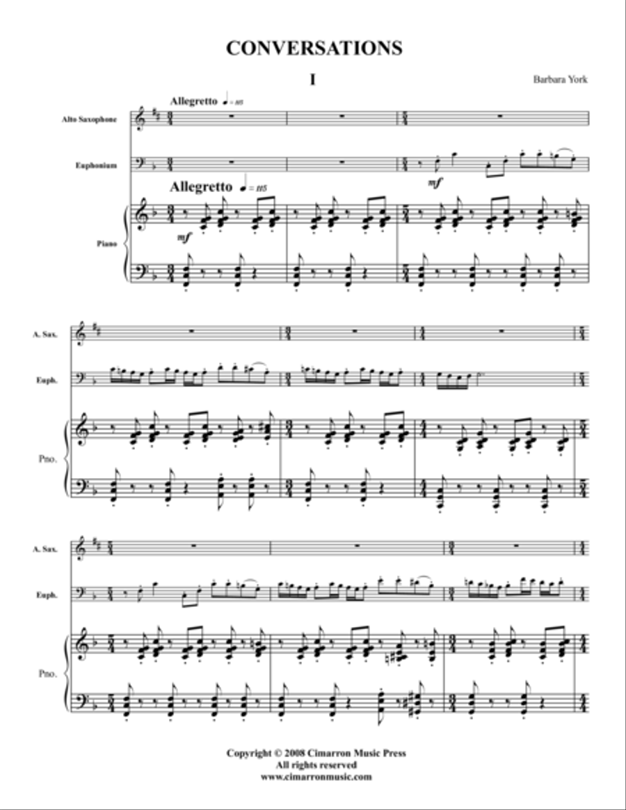 Conversations Saxophone scores gallery preview page 1