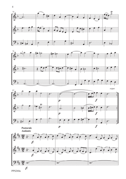 LOCATELLI: TRIO SONATA IN D MINOR OPUS 5 No. 5 for flute, oboe & bassoon or cello