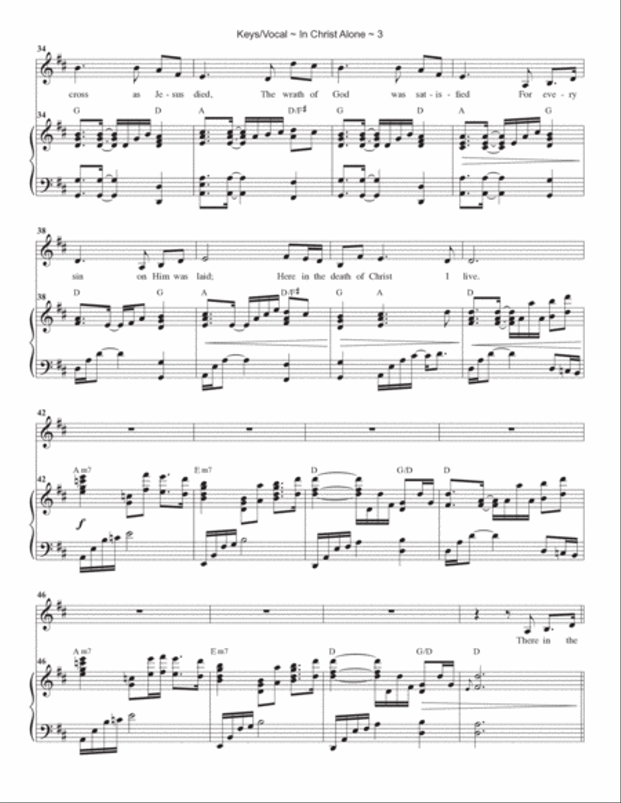 In Christ Alone Piano, Vocal, Guitar scores gallery preview page 4