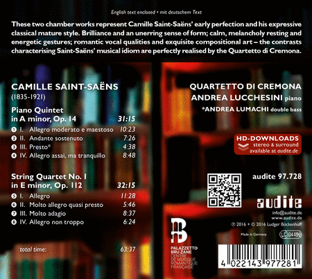 Saint-Saens: Piano Quintet - String Quartet No. 1
