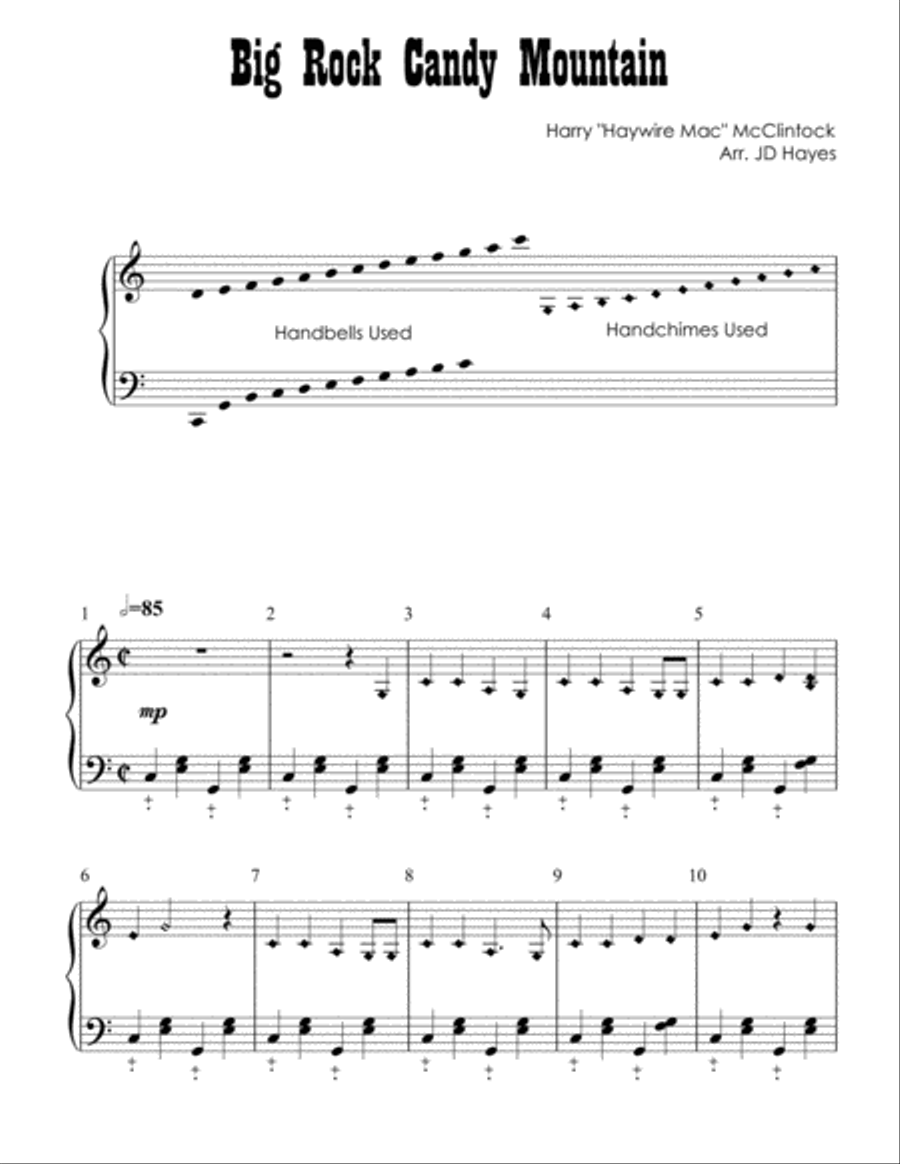 Big Rock Candy Mountain Handbell Choir scores gallery preview page 2