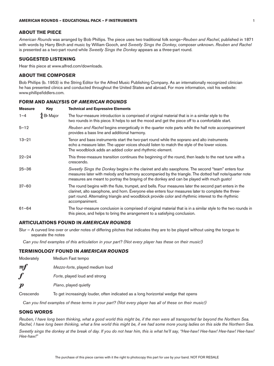 American Rounds: F Educational Pack