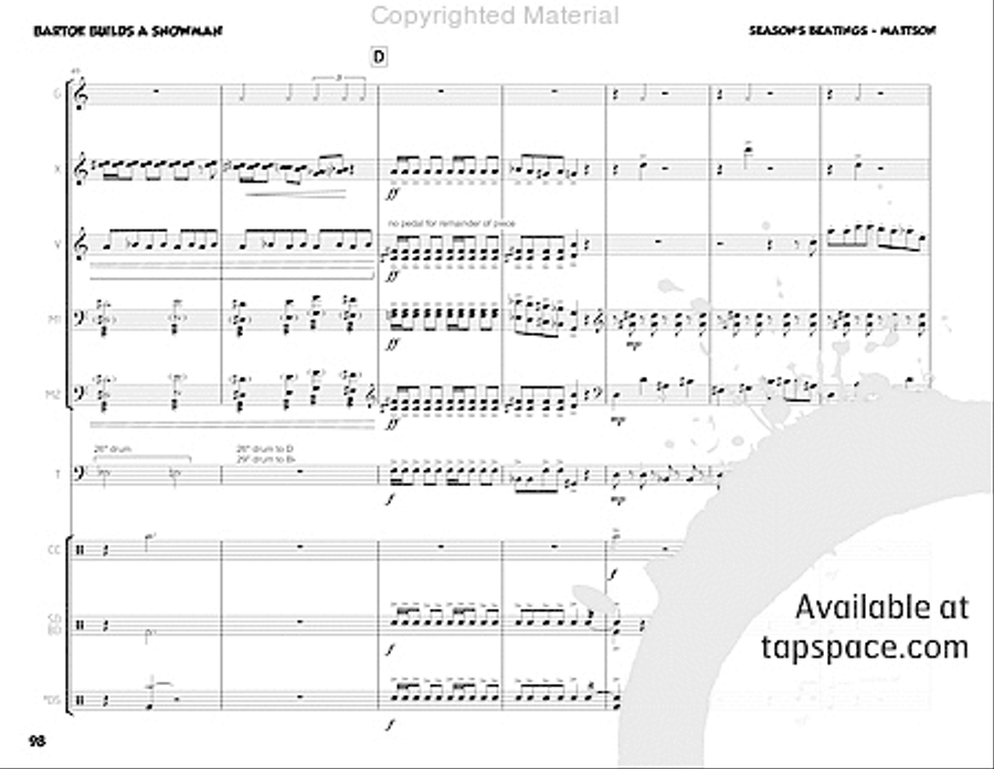 Season's Beatings Percussion Ensemble scores gallery preview page 114