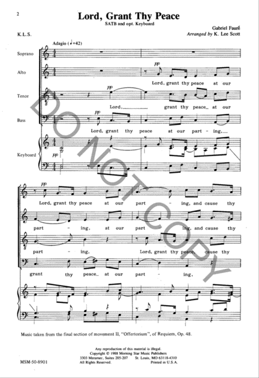 Lord, Grant Thy Peace 4-Part scores gallery preview page 2