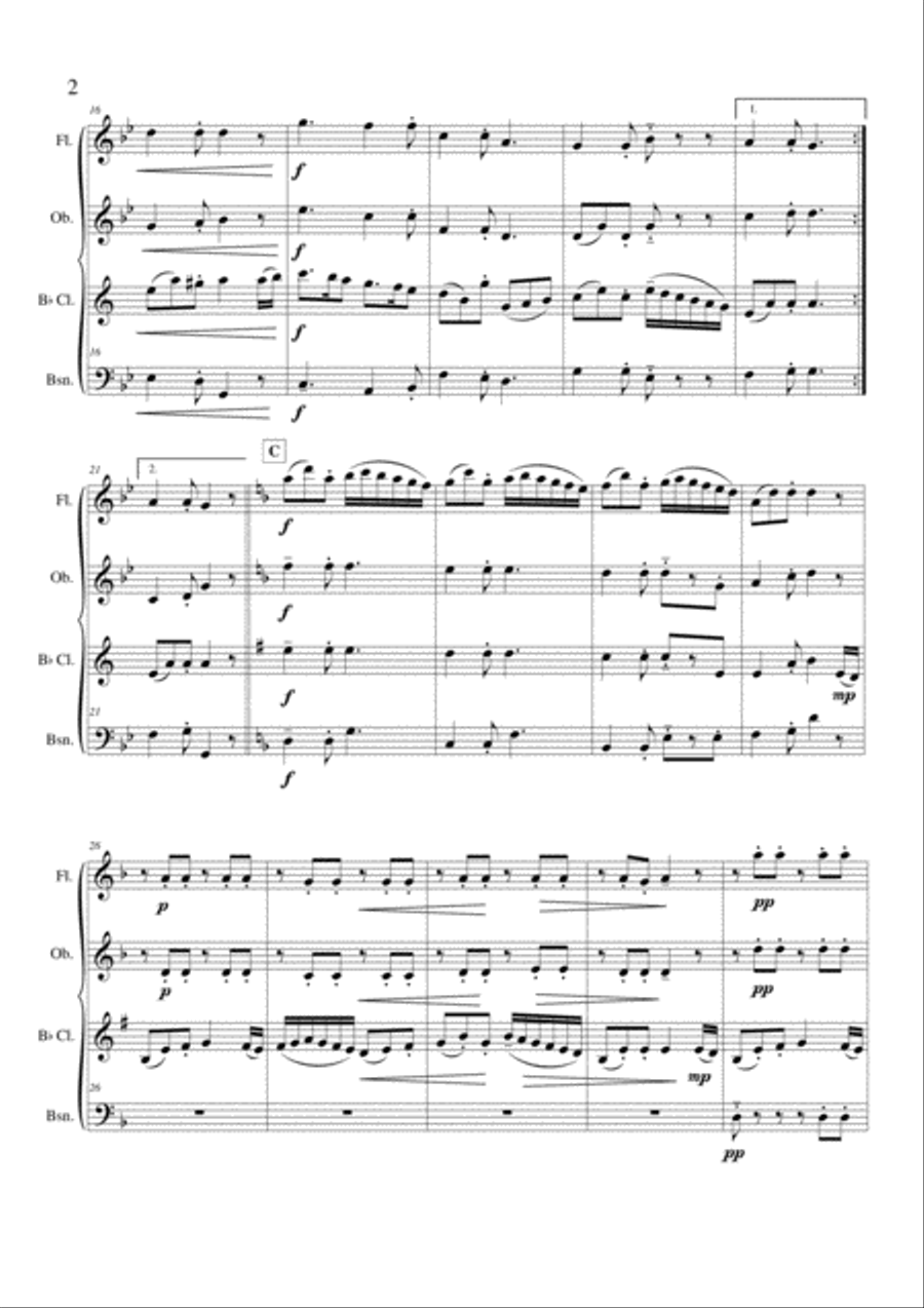 Captain O Kane Captain O Kane Woodwind Quartet scores gallery preview page 3