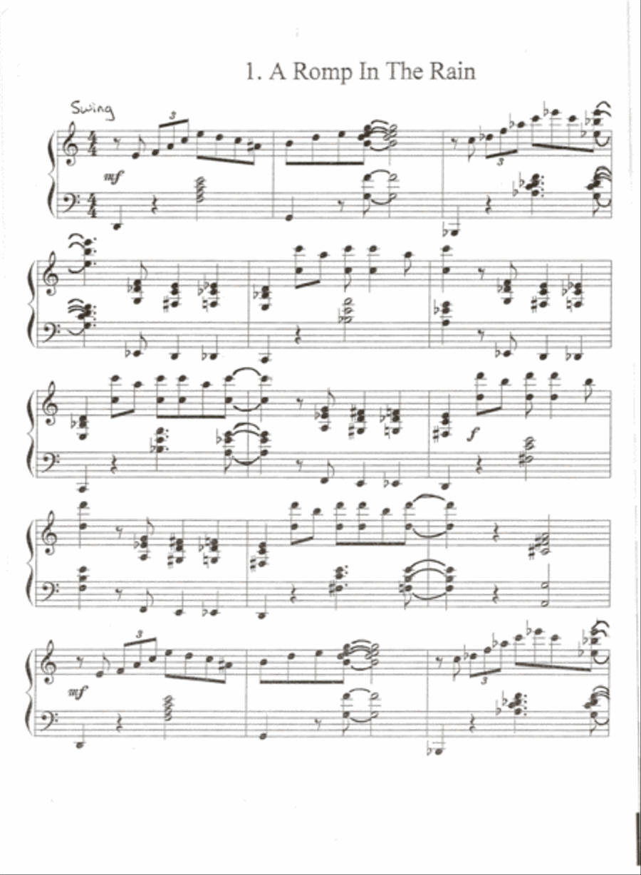 Suite for Jazz Piano - A Romp in the Rain Piano Solo scores gallery preview page 2