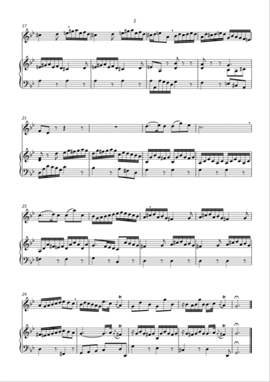 J.S. Bach - Siciliano in G minor from Flute Sonata - Intermediate Flute Solo scores gallery preview page 3