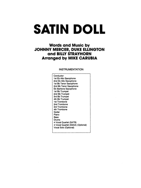 Satin Doll: Score