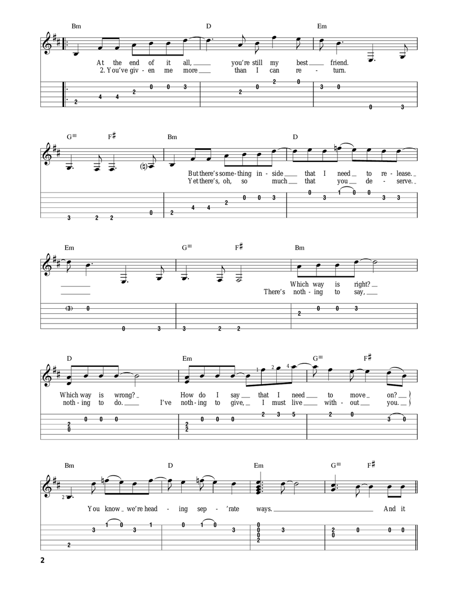 Too Close Too Close Acoustic Guitar scores gallery preview page 2