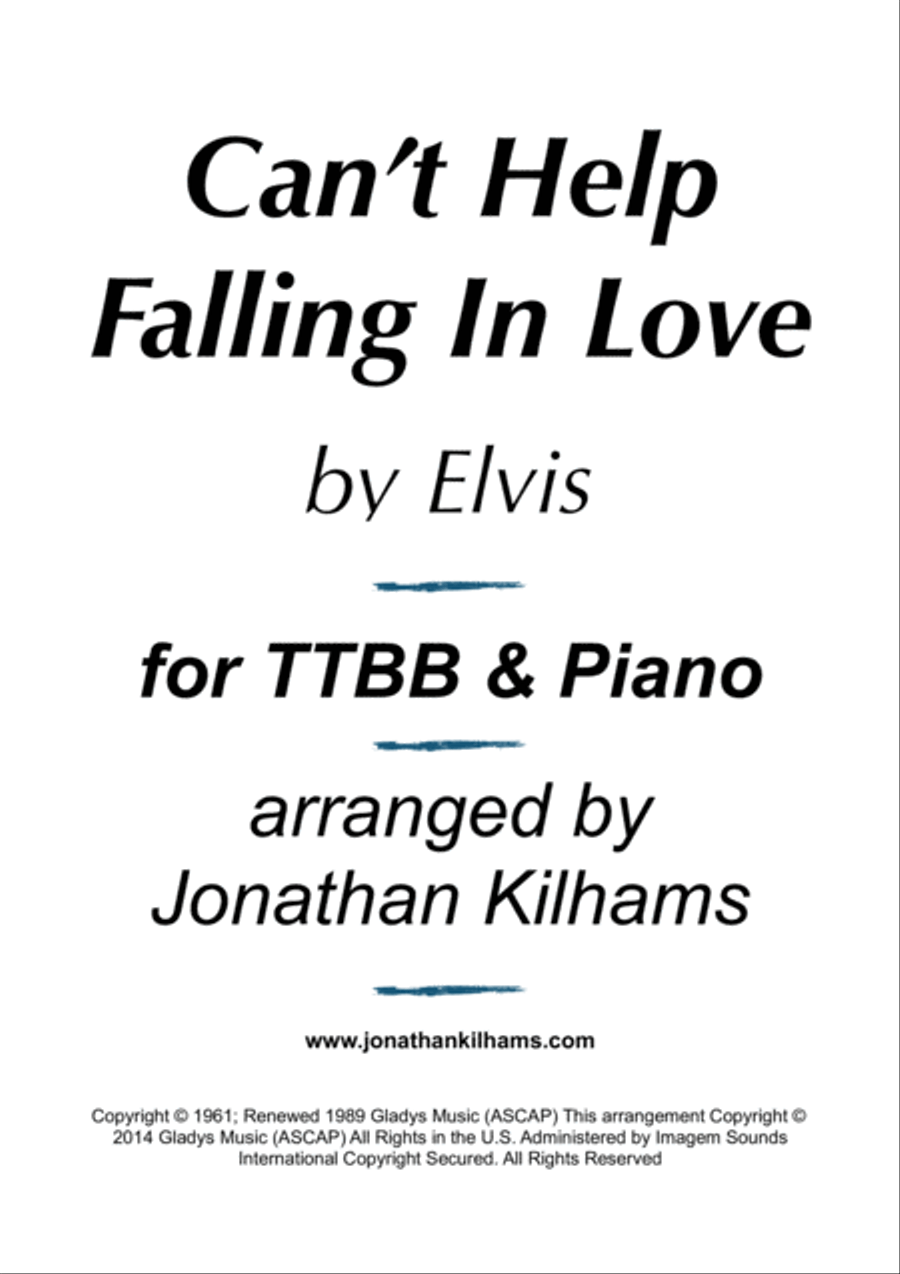 Can't Help Falling In Love TTBB scores gallery preview page 1