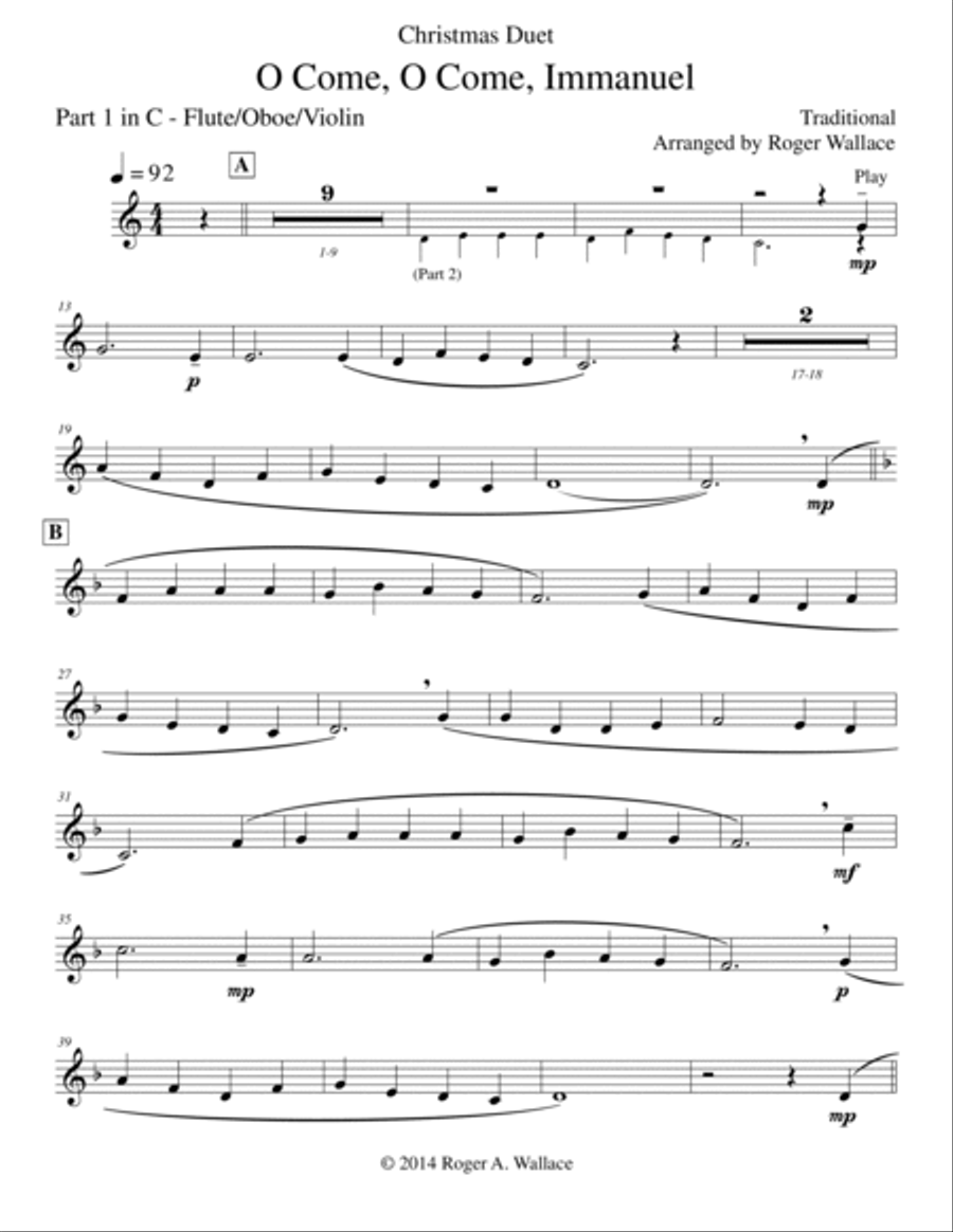 O Come, O Come, Immanuel (Emmanuel) - Mixed Duet Score and Parts scores gallery preview page 5
