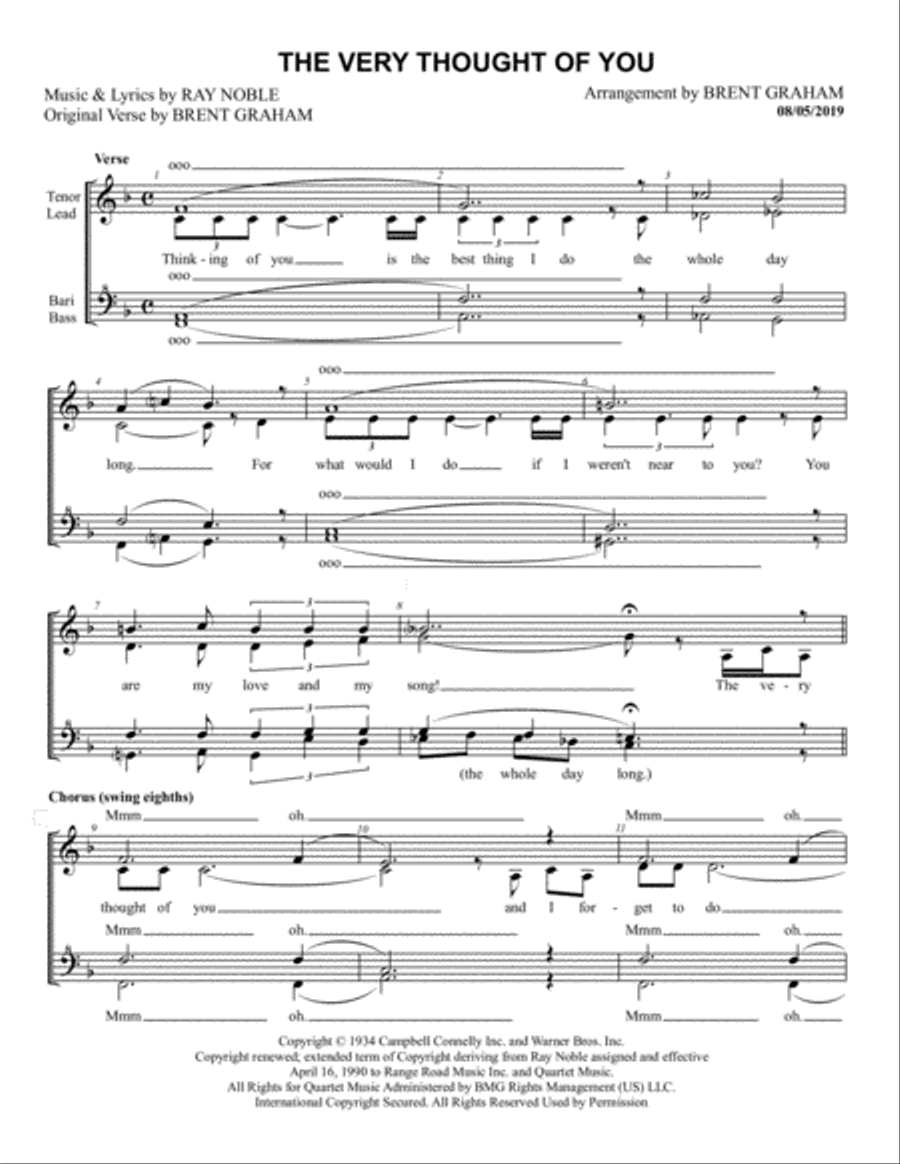The Very Thought Of You SSAA scores gallery preview page 1
