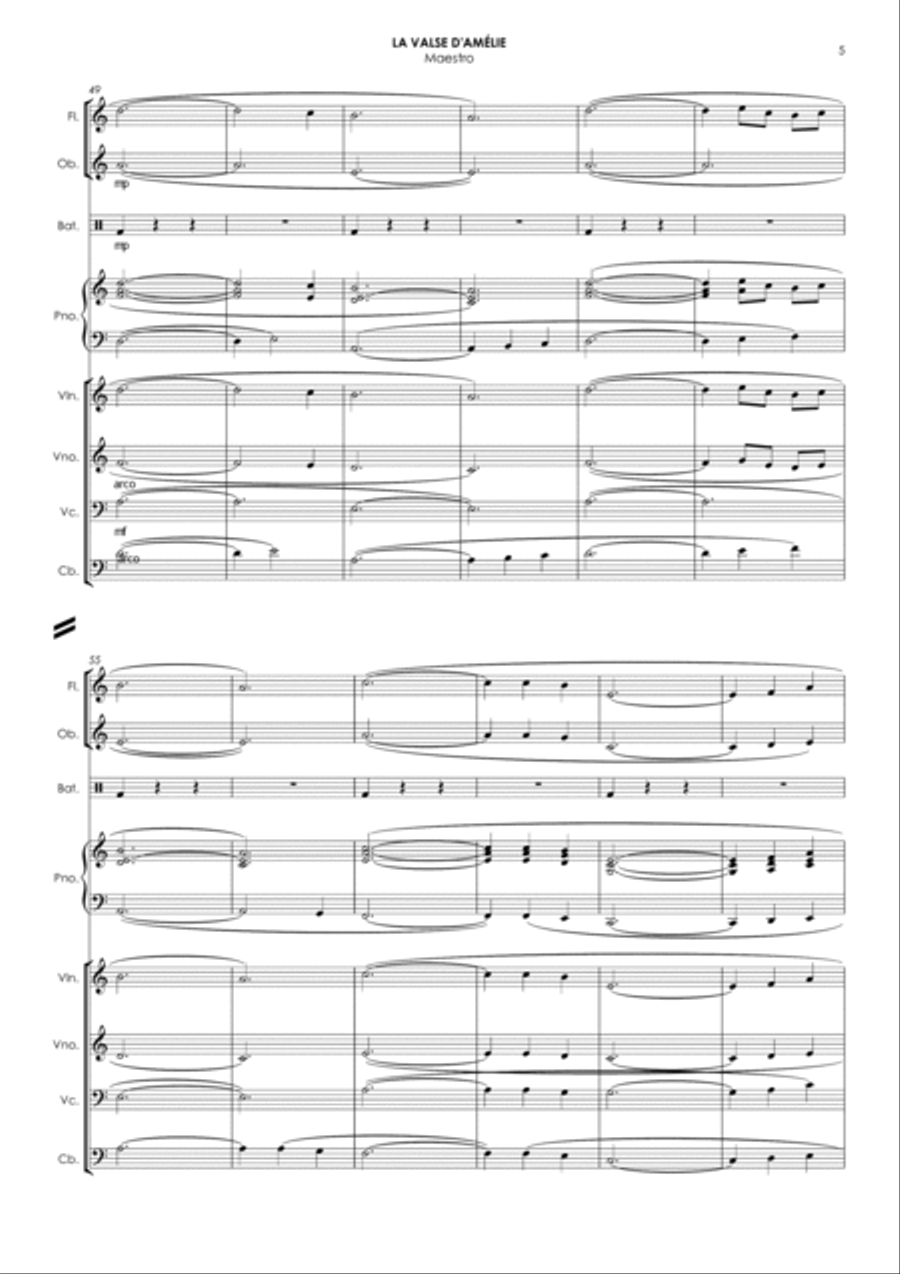 La Valse D'amelie Large Ensemble scores gallery preview page 5