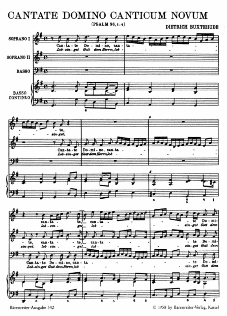 Cantate domino - Lobsinget Gott, dem Herrn BuxWV 12 Mixed Choir scores gallery preview page 2
